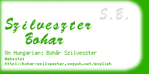 szilveszter bohar business card